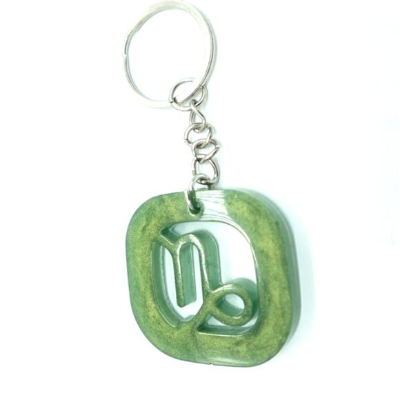 Mystic Olive Green ZODIAC Charm Keychain - Picture 7 of 8
